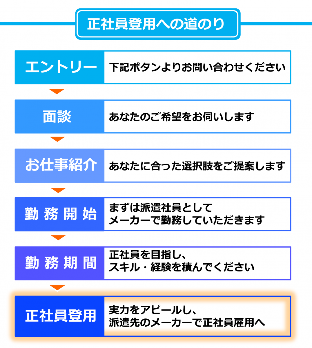 正社員へのプロセス